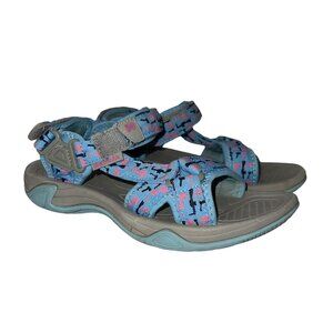 Kamik Lowtide Big Girls Outdoor Sandals 4 Camping Adjustable Straps Blue